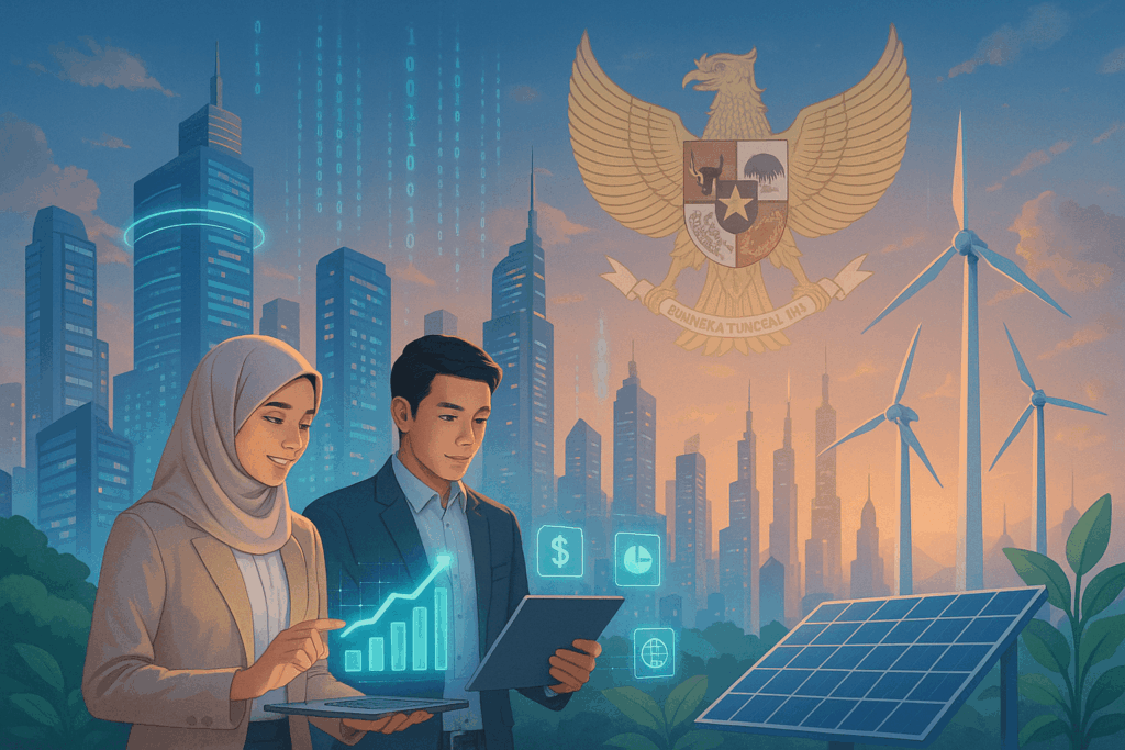 Ilustrasi-strategi-Indonesia-menuju-negara-maju-2045-dengan-ekonomi-digital-dan-hijau