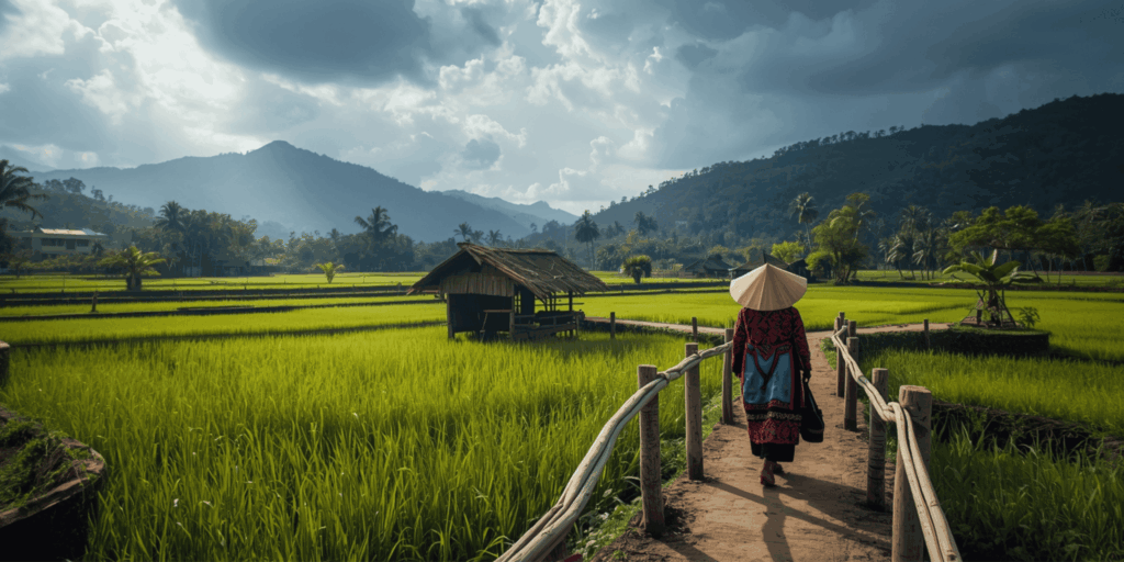 Wisata budaya lokal Indonesia di desa adat tradisional