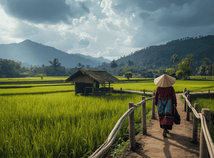 Wisata budaya lokal Indonesia di desa adat tradisional